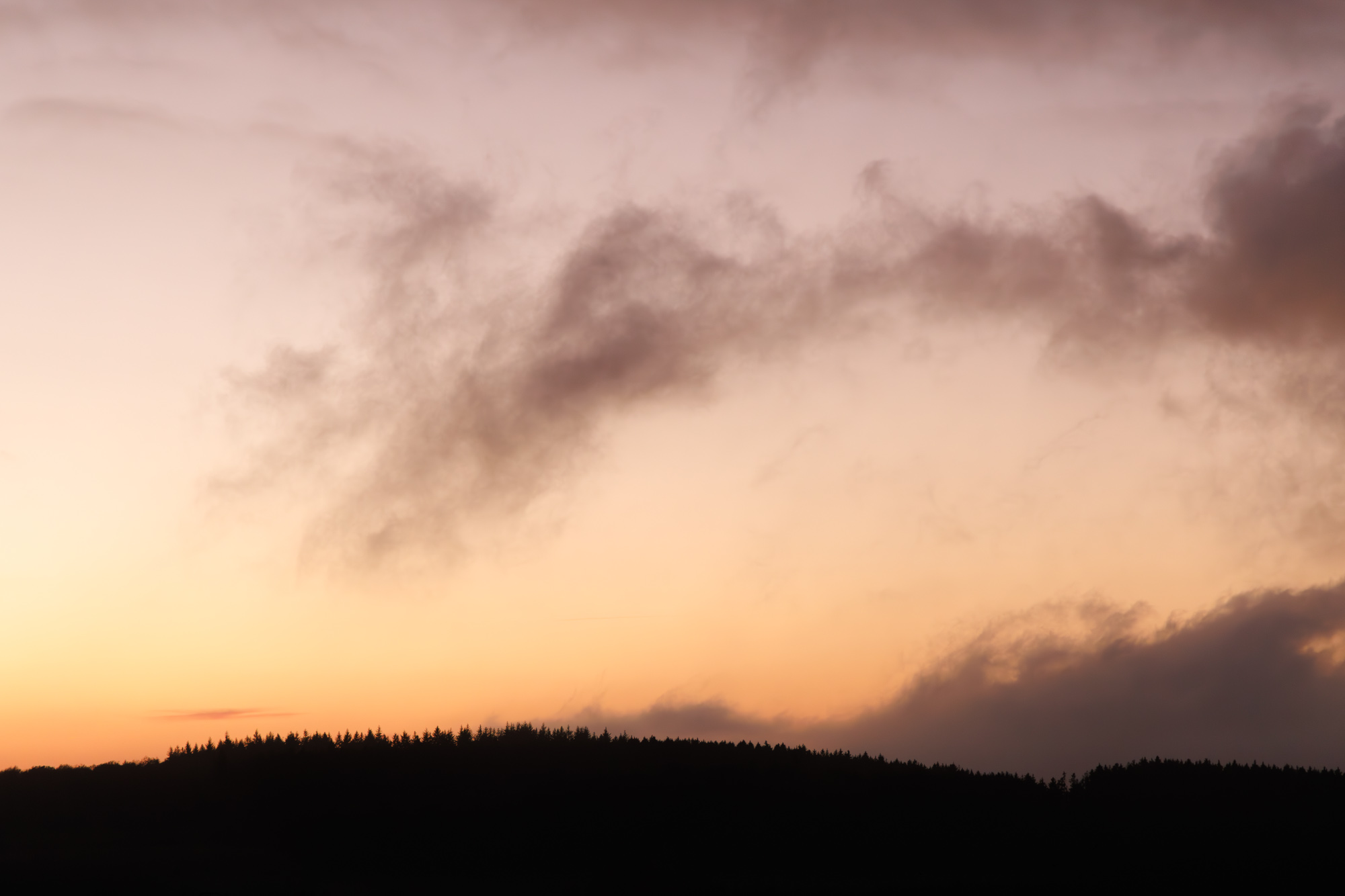 Autumn sunset in the countryside between Marche-en-Famenne and La Roche-en-Ardenne